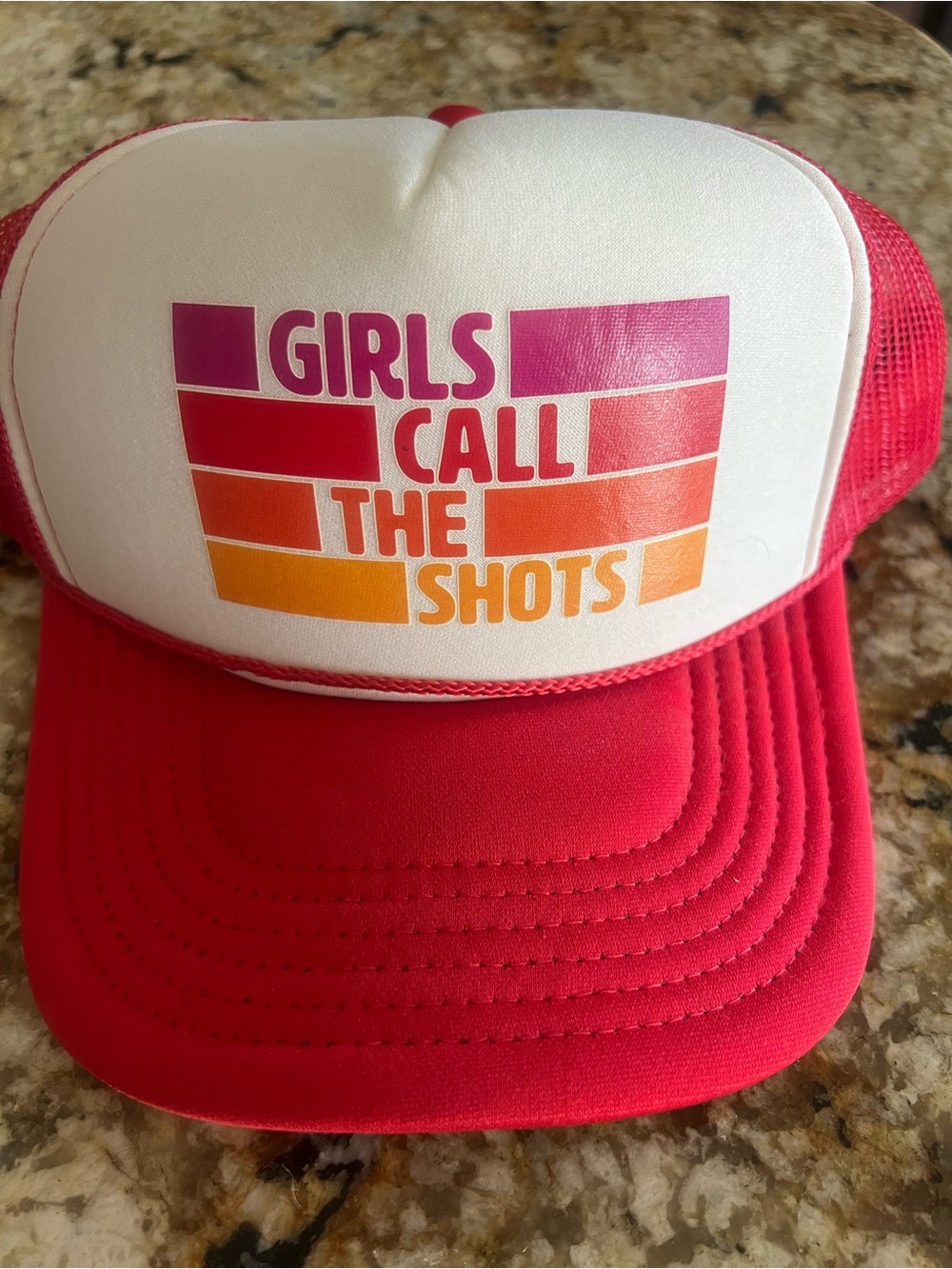 “Girls Call The Shots” OTTO Trucker Cap Mesh Snapback Red New
